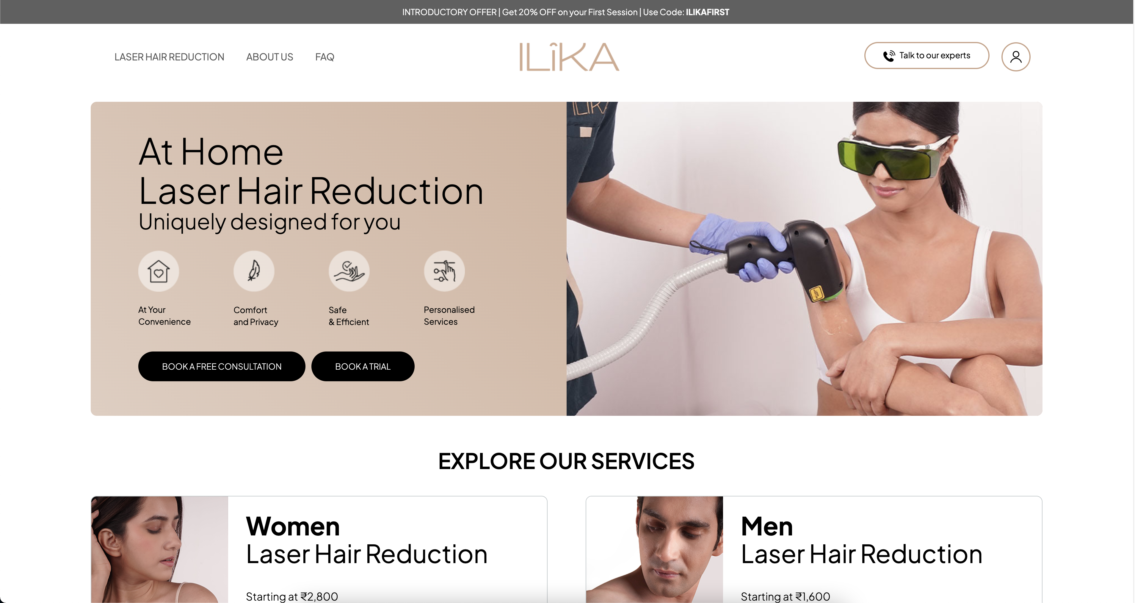 Ilika laser Hair Reduction - Home Page